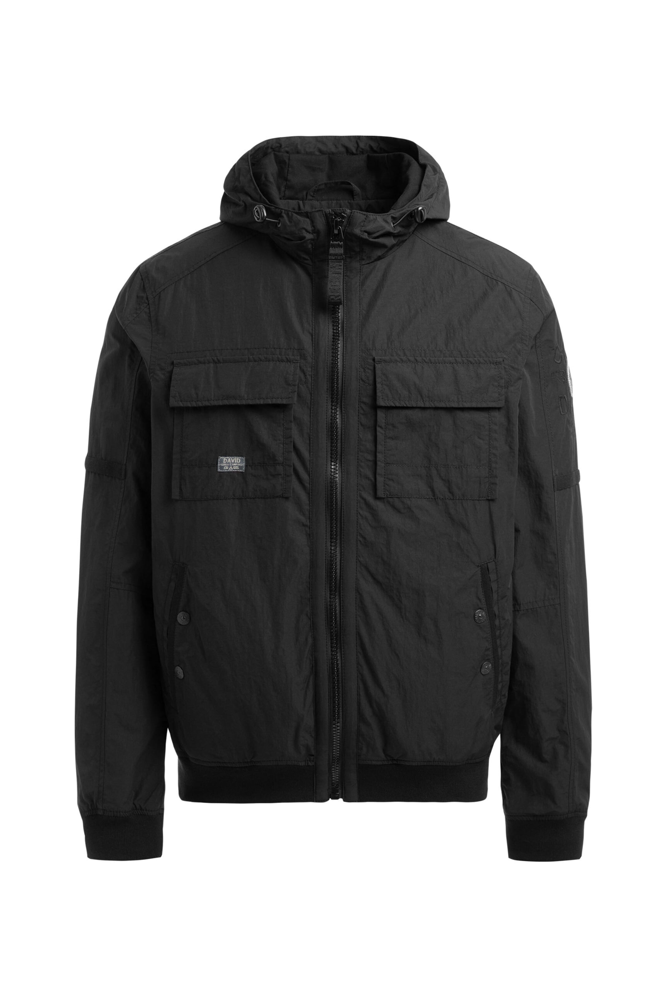 CAMP DAVID Between-Season Jacket in Black: front