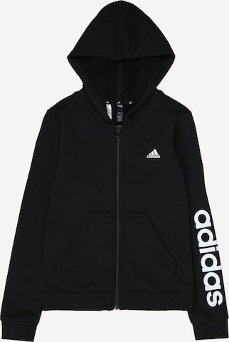 ADIDAS SPORTSWEAR Athletic Zip-Up Hoodie in Black: front