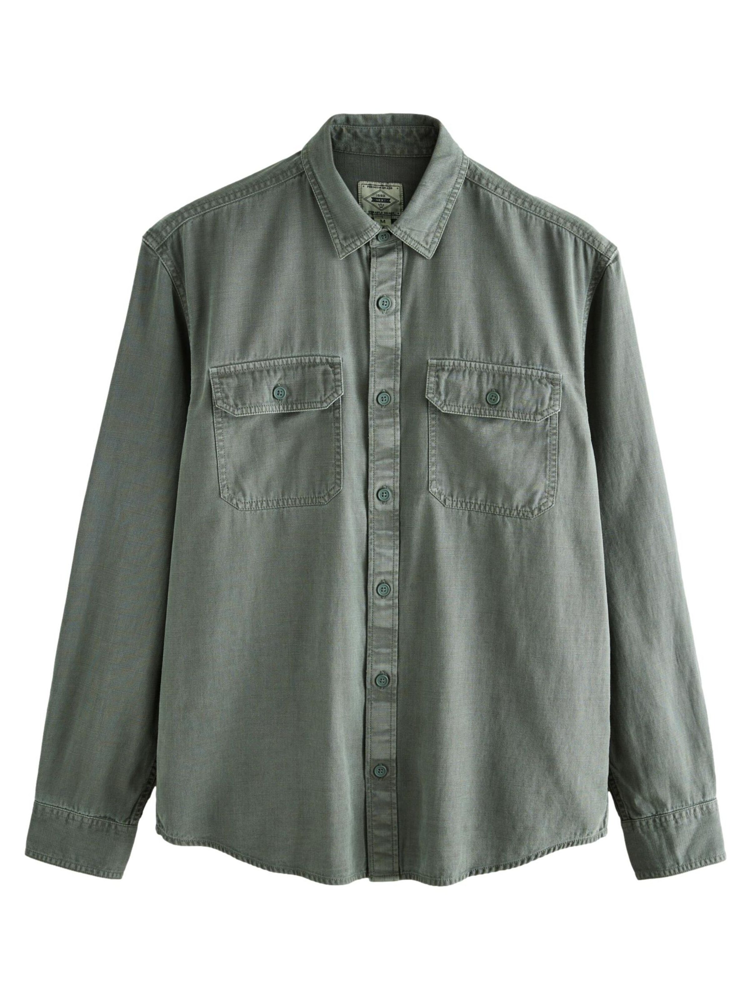 Next Regular Fit Hemd in Grün: Vorderseite