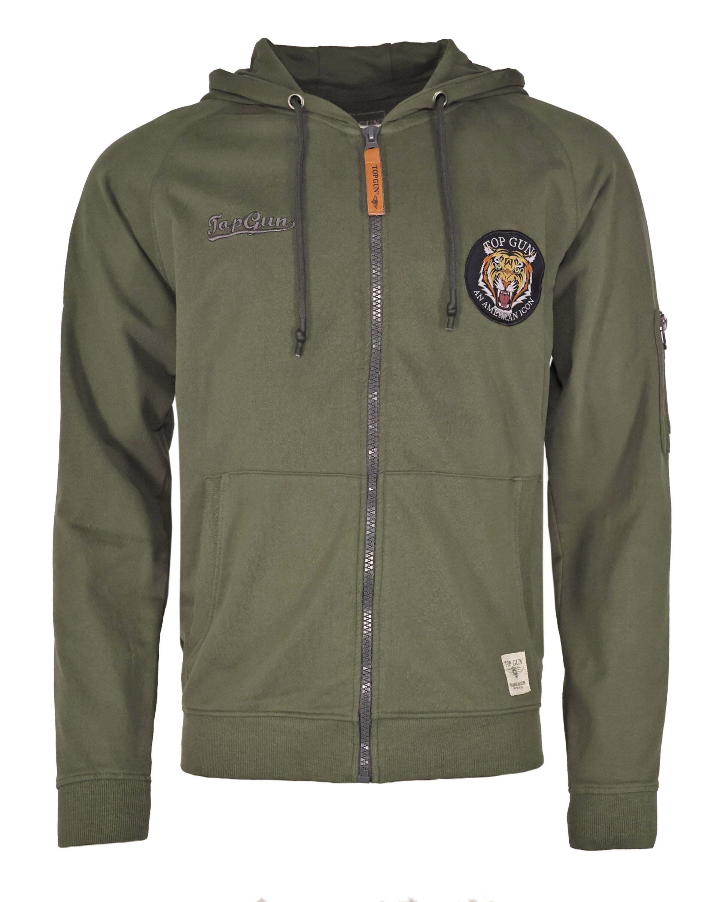 TOP GUN Sweatvest ' ' in Groen: voorkant