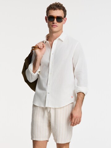 Shiwi Regular fit Риза 'Rick' в бяло: отпред