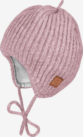 MAXIMO Beanie 'BABY-Mütze, Rippe, ausgenäht Jerseyfutter' in Pink: front
