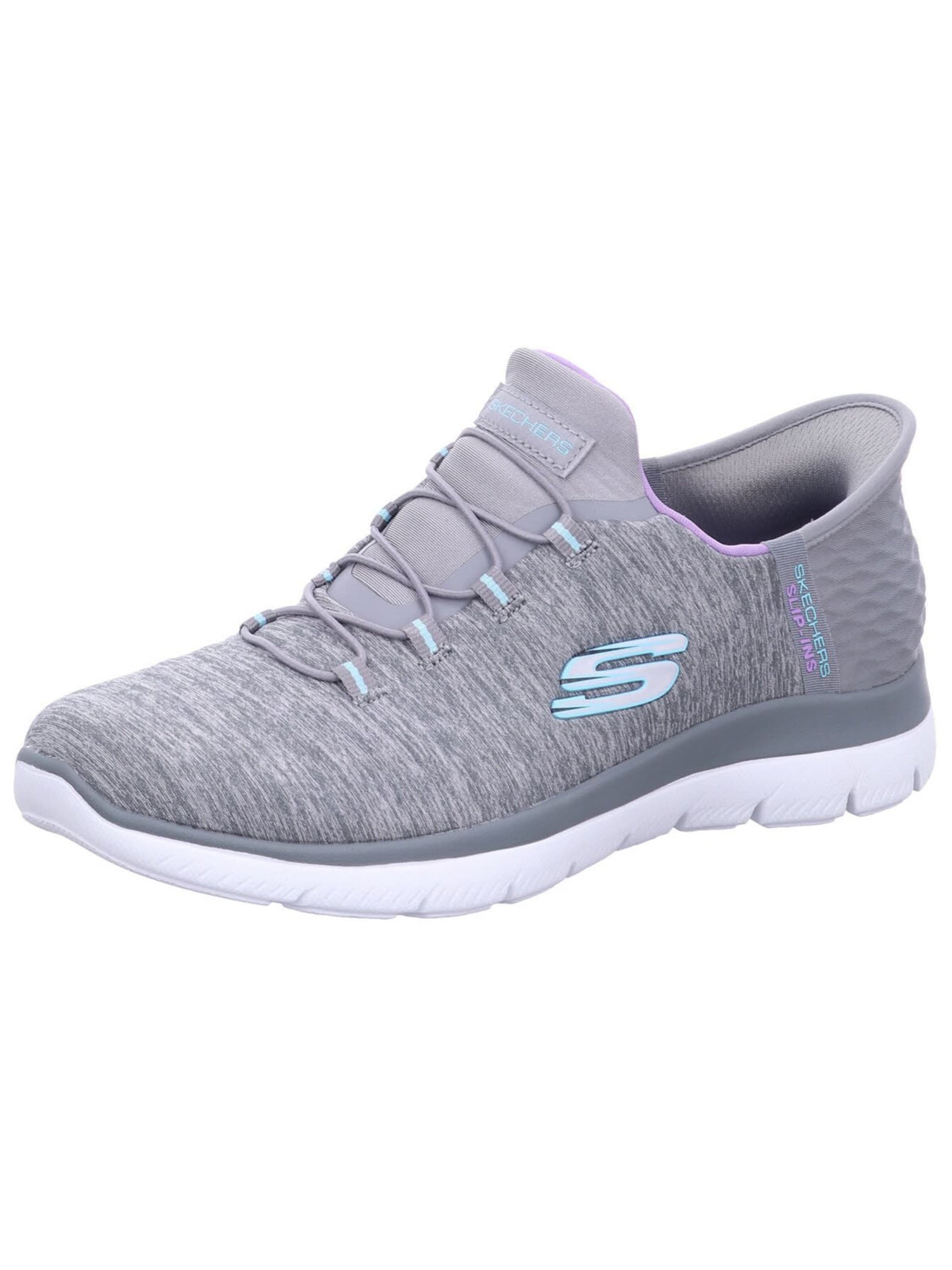 SKECHERS Veterschoen 'Sneaker Damen 149937 GYMT Leder-Mix in grau' in Grijs: voorkant