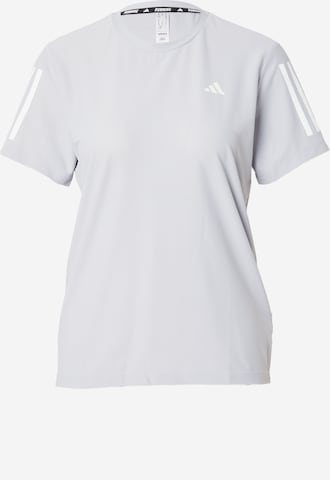 ADIDAS PERFORMANCE - Camisa funcionais 'Own The Run' em cinzento: frente