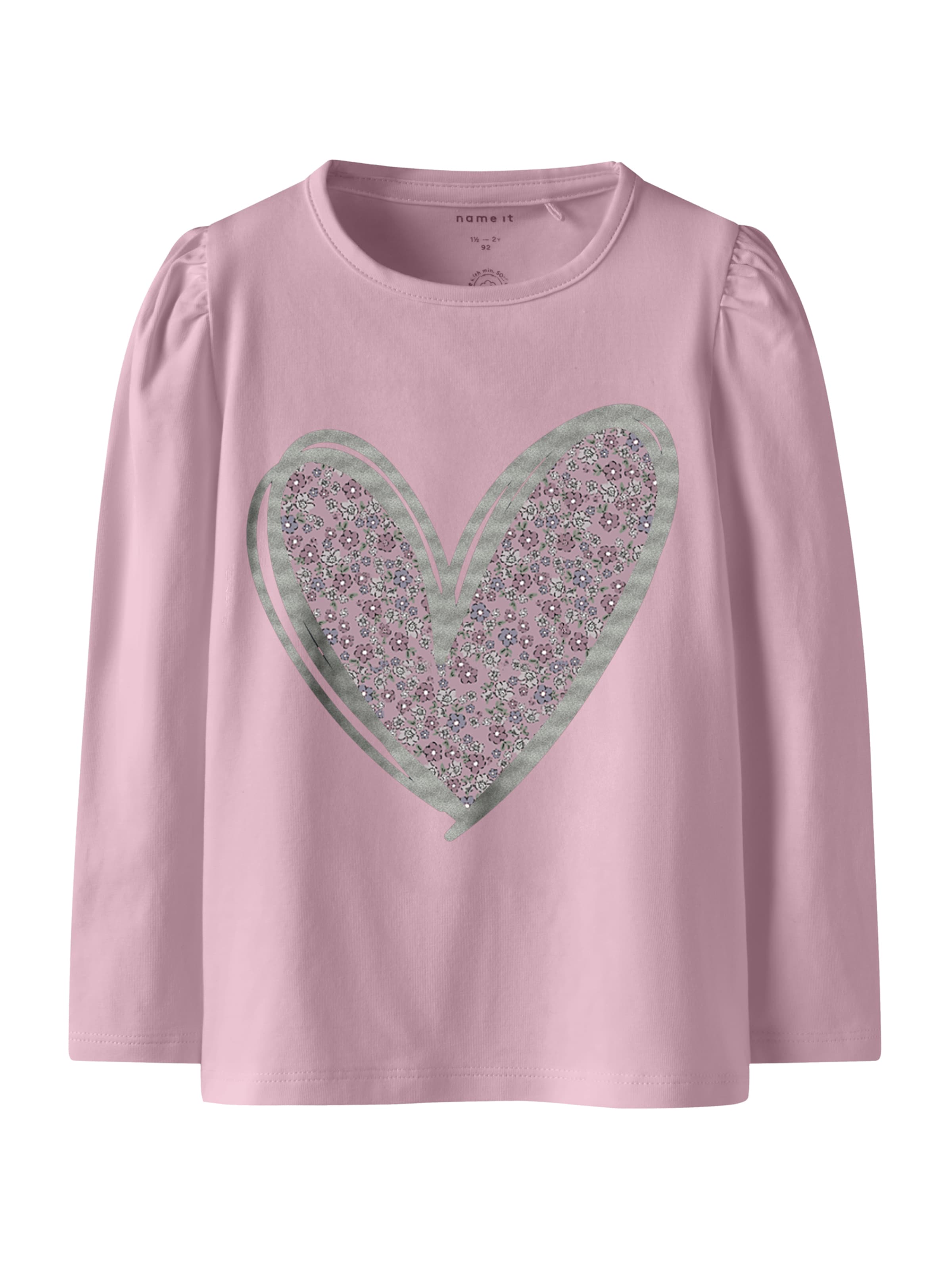 NAME IT Μπλουζάκι 'NMFTALLY' σε ροζ: μπροστά