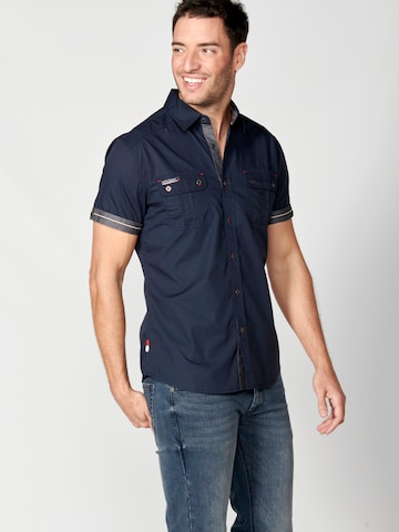 KOROSHI Regular Fit Hemd in Blau