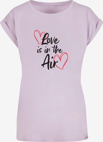 Maglietta 'Valentines Day - Love Is In The Air' di Merchcode in lilla: frontale