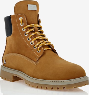 Philipp Plein - Botas con cordones en beige: frente