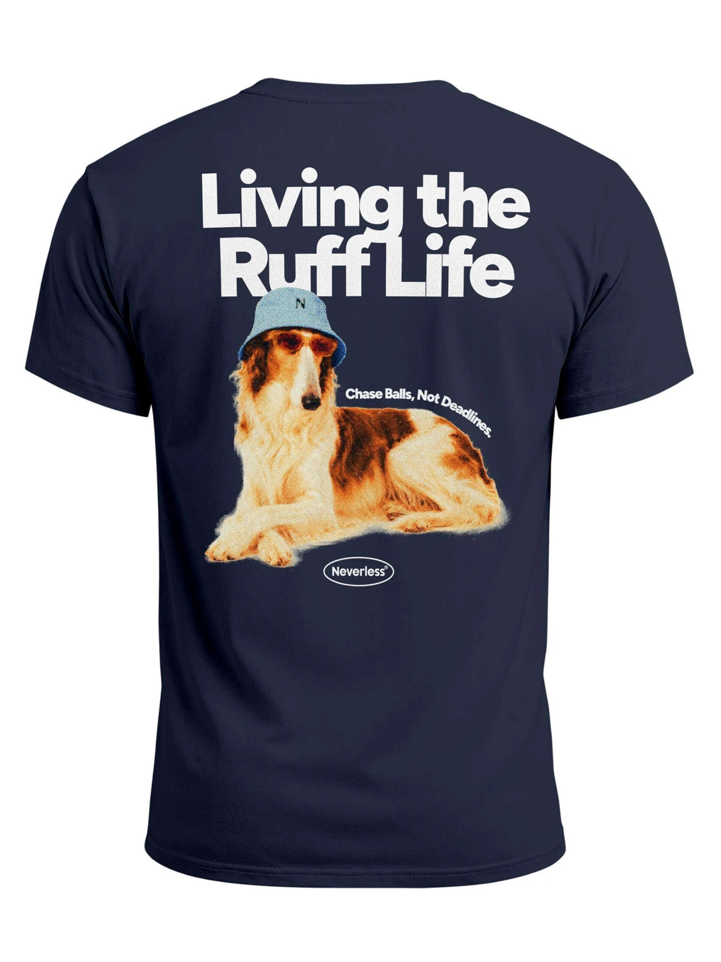 Neverless Shirt 'Ruff Life Borzoi' in Blue: front