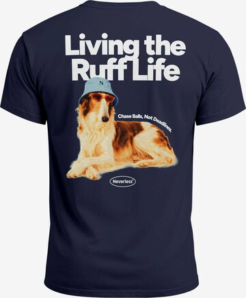 Neverless Shirt 'Ruff Life Borzoi' in Blue: front