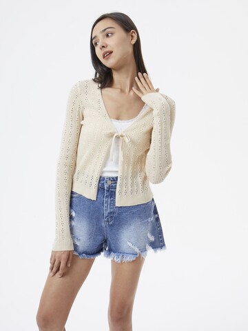 AIKI KEYLOOK Knit Cardigan 'Easy On Me' in Beige: front