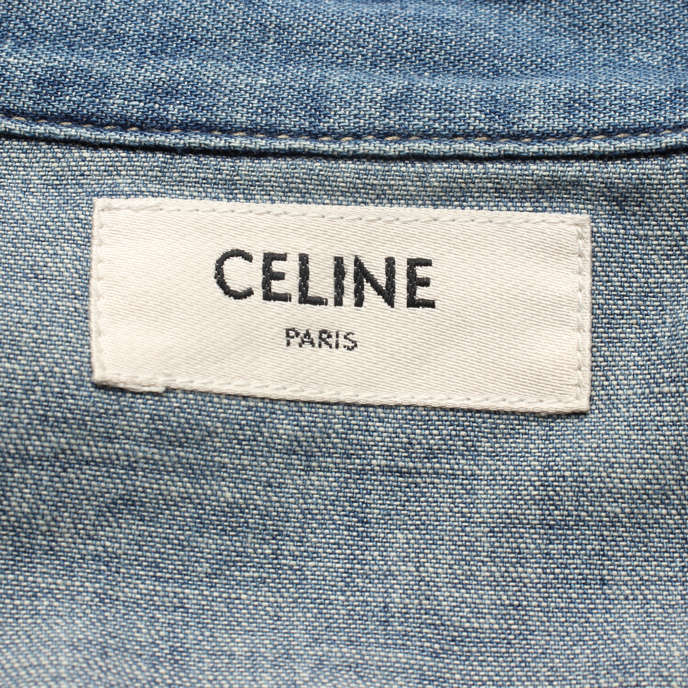 Céline Button Up Shirt in M in Blue