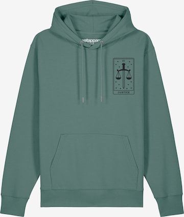 Watapparel Sweatshirt ' Tarot Justice ' in Groen: voorkant