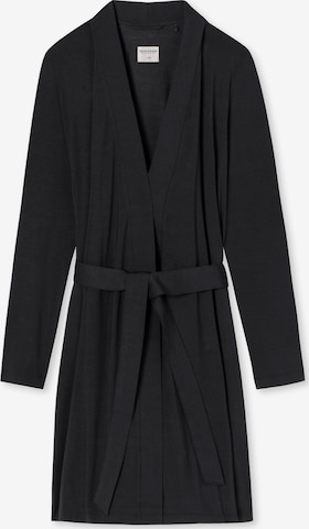 SCHIESSER Bademantel lang 'Jersey' in Schwarz: Vorderseite