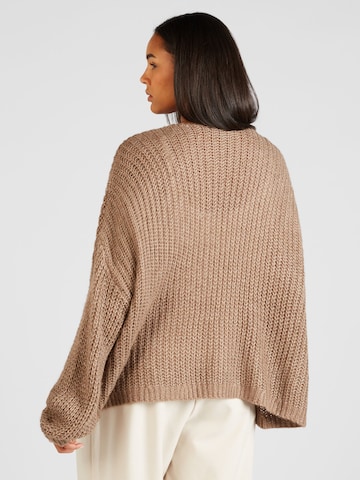 Vero Moda Curve Knit Cardigan 'Thunder' in Brown