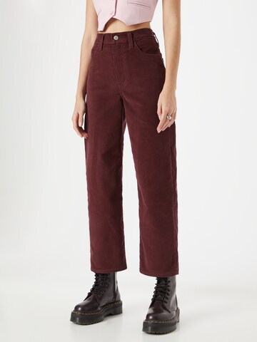 LEVI'S ® Regular Trousers 'Ribcage Straight Ankle' in Red: front