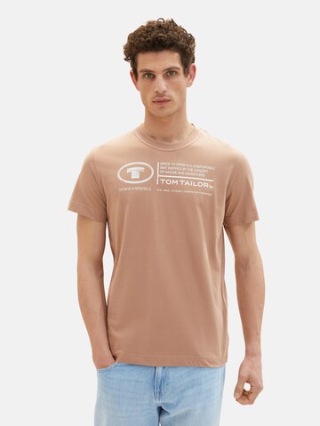 T-Shirt TOM TAILOR en beige : devant