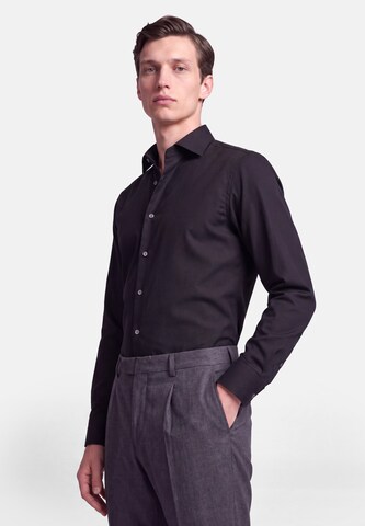 SEIDENSTICKER Regular Fit Hemd in Schwarz: Vorderseite