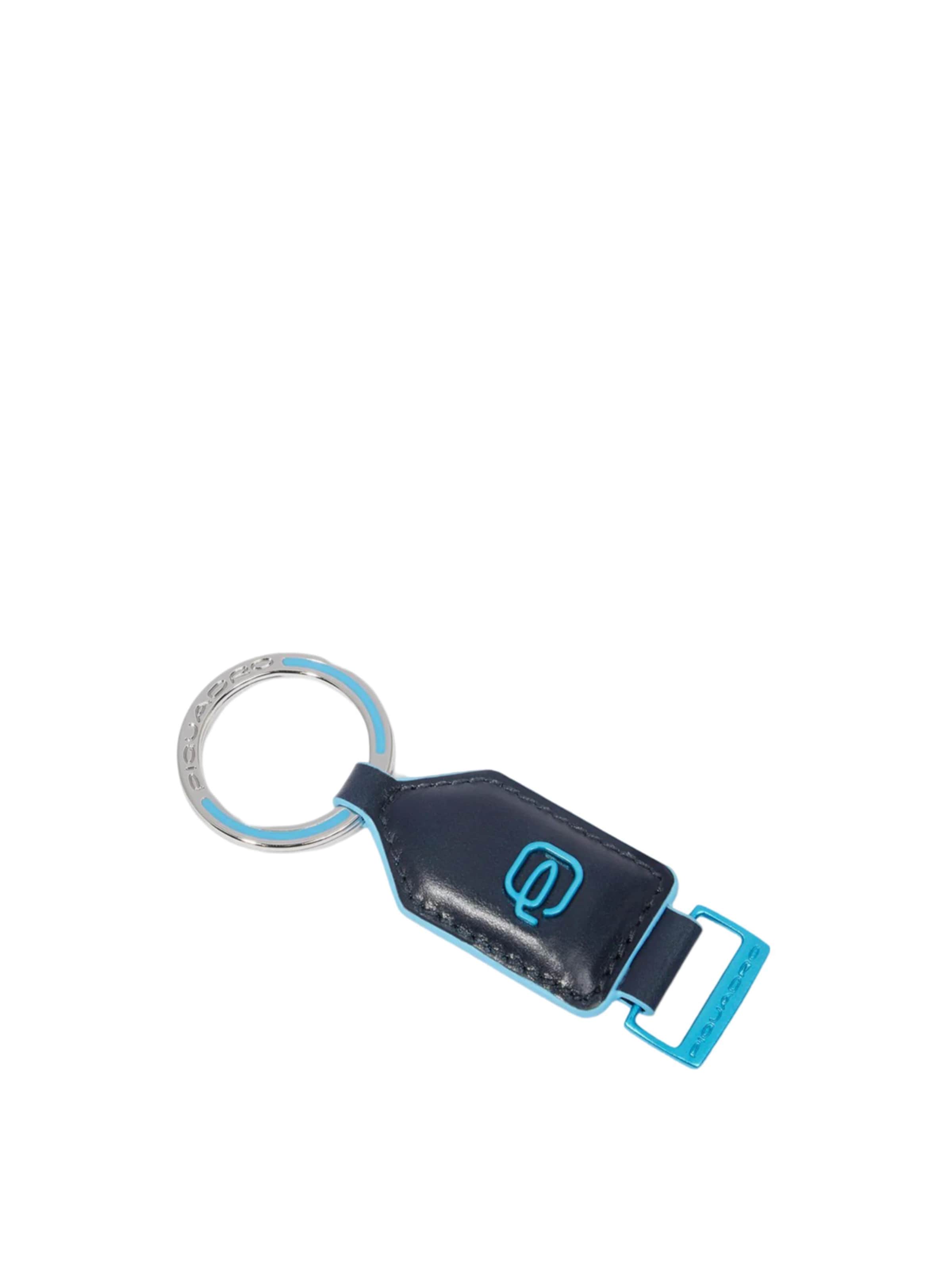 Piquadro Key Ring in Blue: front