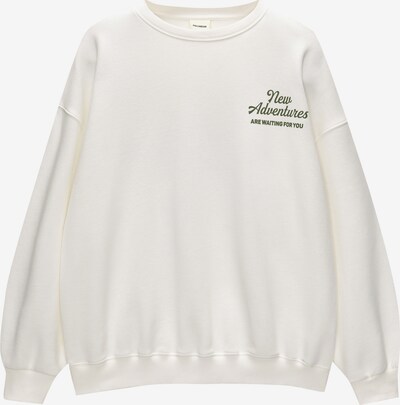 Pull&Bear Sweatshirt in grün / weiß, Produktansicht