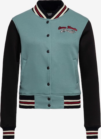 Queen Kerosin Sweatjacke 'We Can Do It' in Grün: Vorderseite
