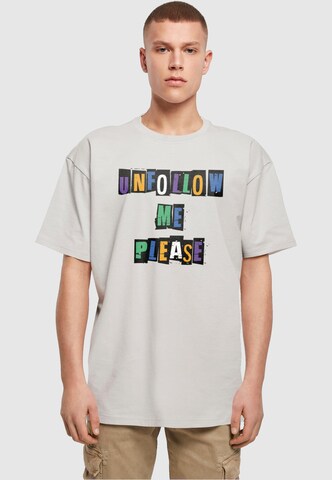 Merchcode T-Shirt 'Please' in Grau: Vorderseite
