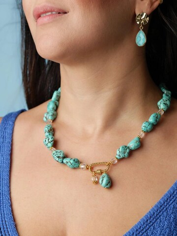 THE GEM STORIES JEWELRY Halsband 'Turquoise Necklace with locket element' i blå