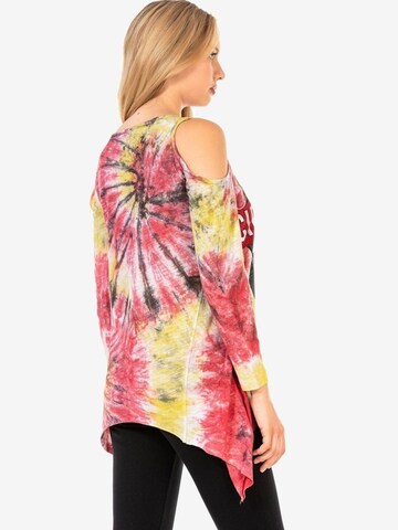CIPO & BAXX Langarmshirt mit Bindebänder am Saum in Pink