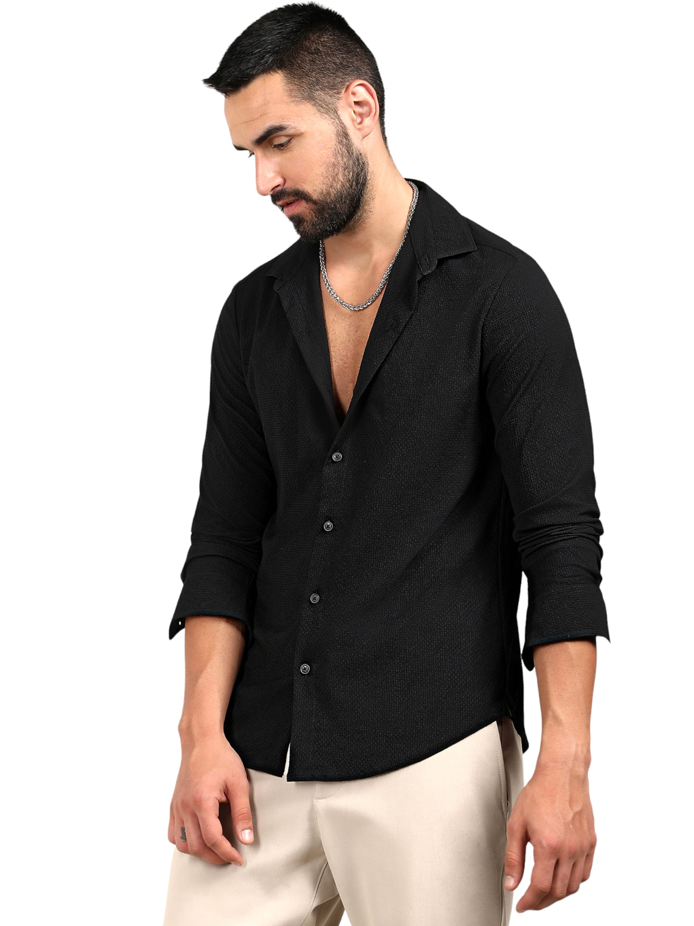 Regular fit Camicia ' Manuel ' di Campus Sutra in nero