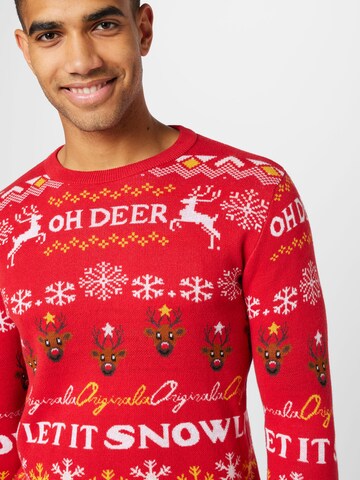 JACK & JONES Svetr 'Hoho' – červená