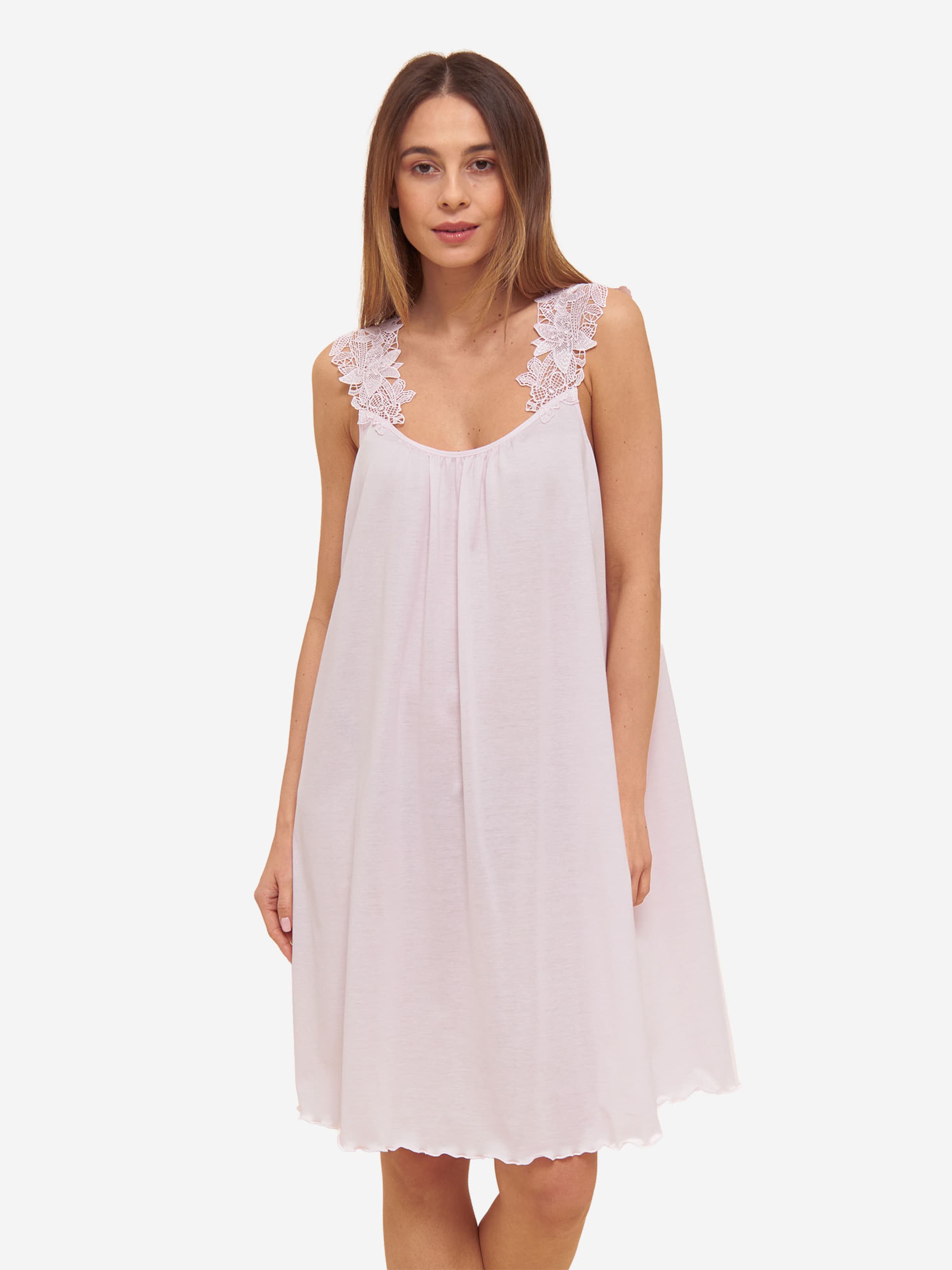 FÉRAUD PARIS Nachthemd ' Wellensaum ' in Pink: Vorderseite