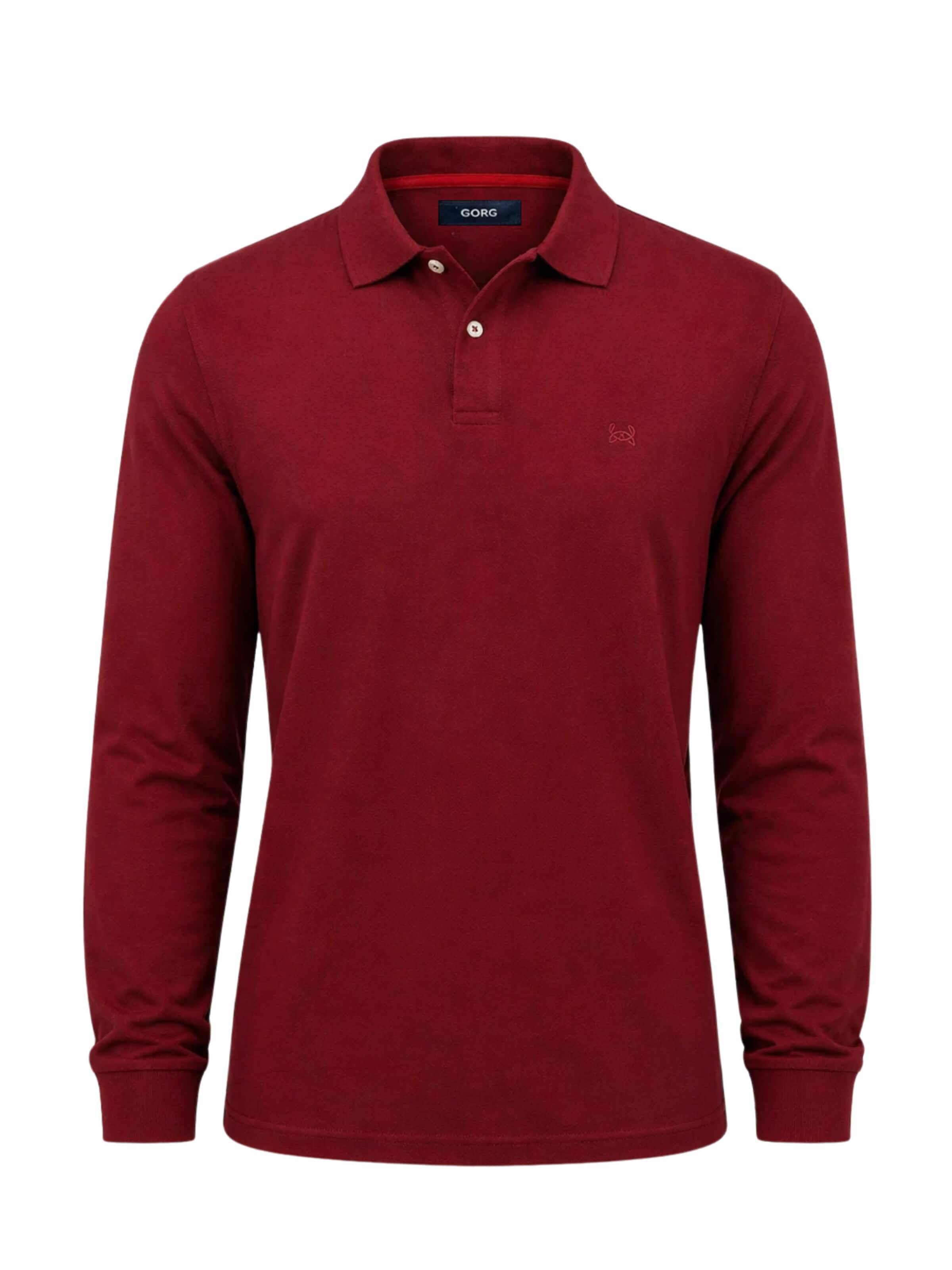 GORG Shirt 'Herren Langarm Poloshirt aus 100% Bio-Baumwolle' in Red: front