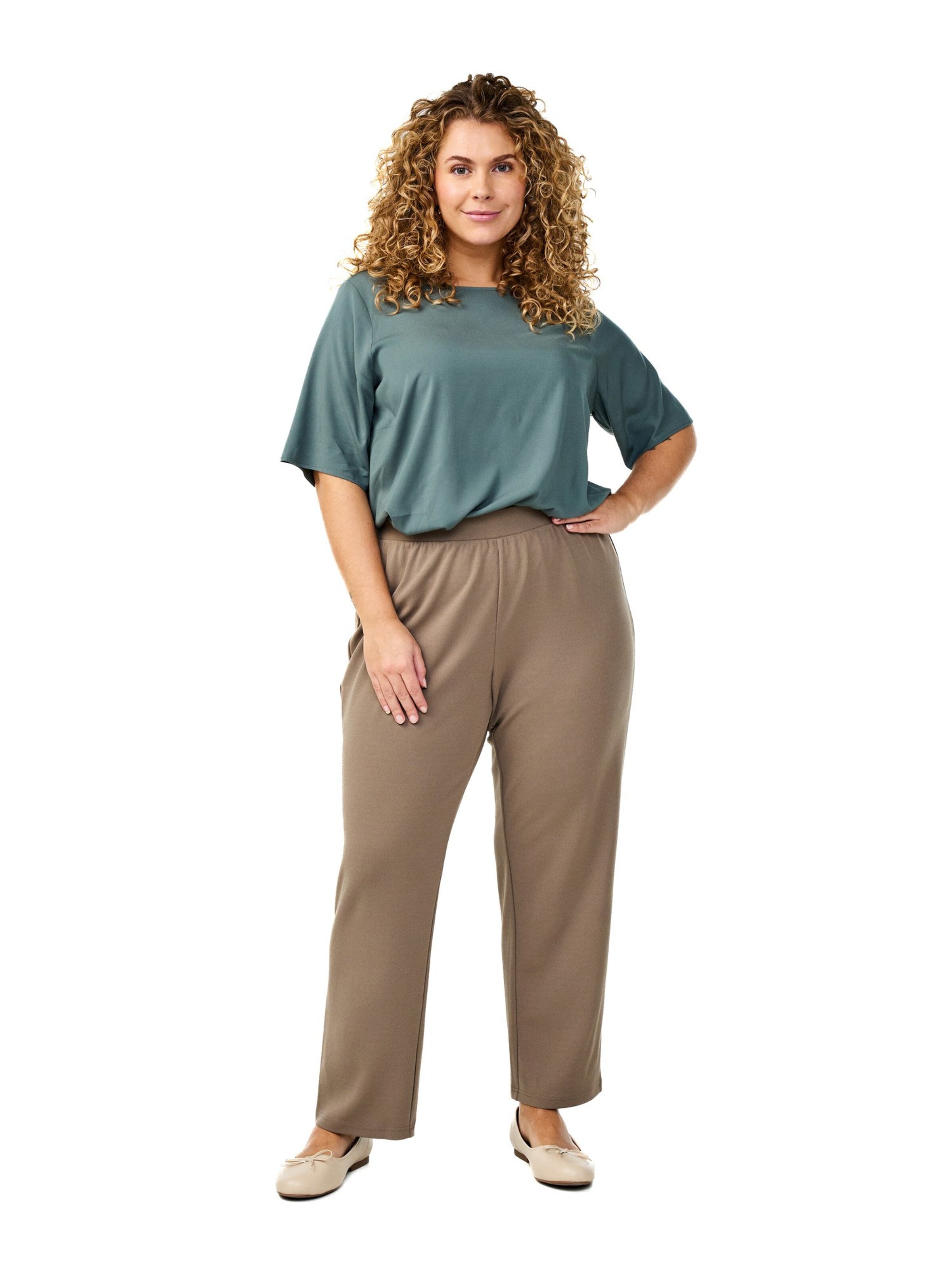 Flash by Zizzi Обычный Штаны 'FLELLA' в Бежевый