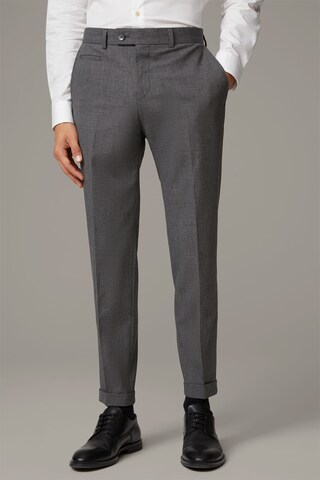 STRELLSON Regular Pleated Pants 'Luc' in Grey: front