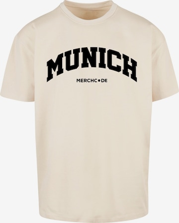 Merchcode Shirt 'Munich Wording' in Beige: Vorderseite