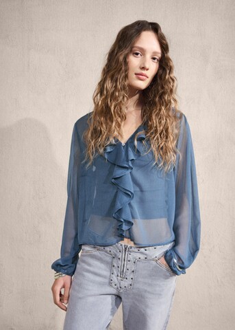 MANGO TEEN Bluse 'Ranch' in Blau