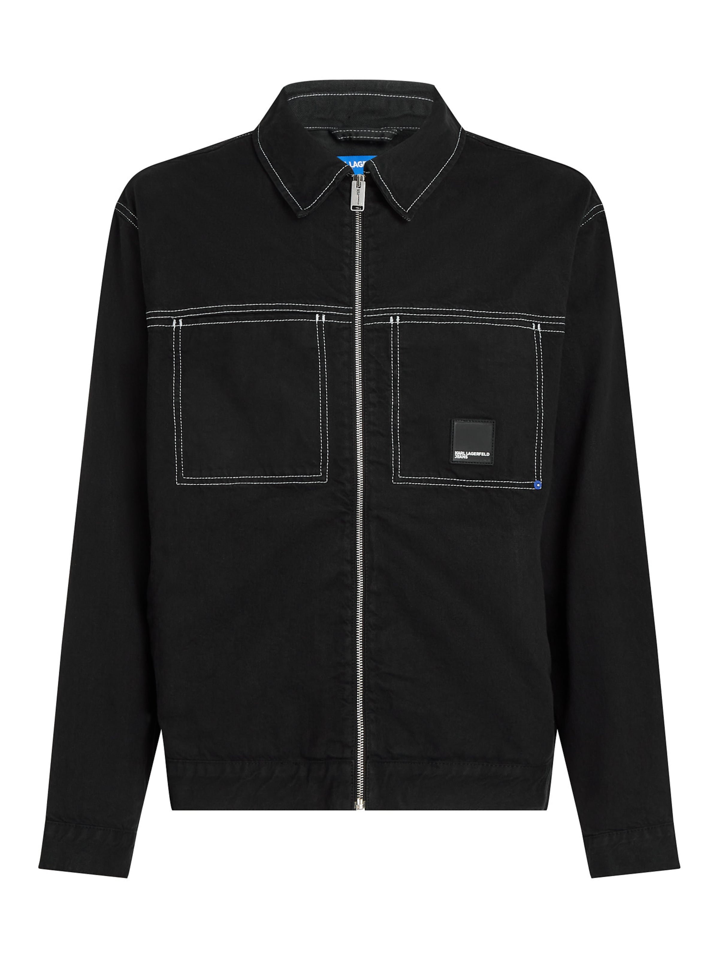 KARL LAGERFELD JEANS Kevad-sügisjope, värv must: eest vaates