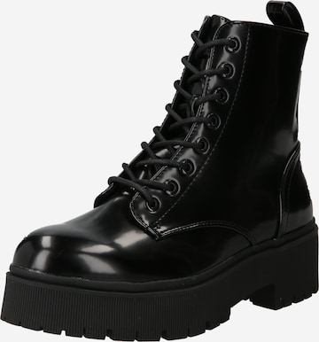 BULLBOXER - Botines con cordones 'Repeat' en negro: frente