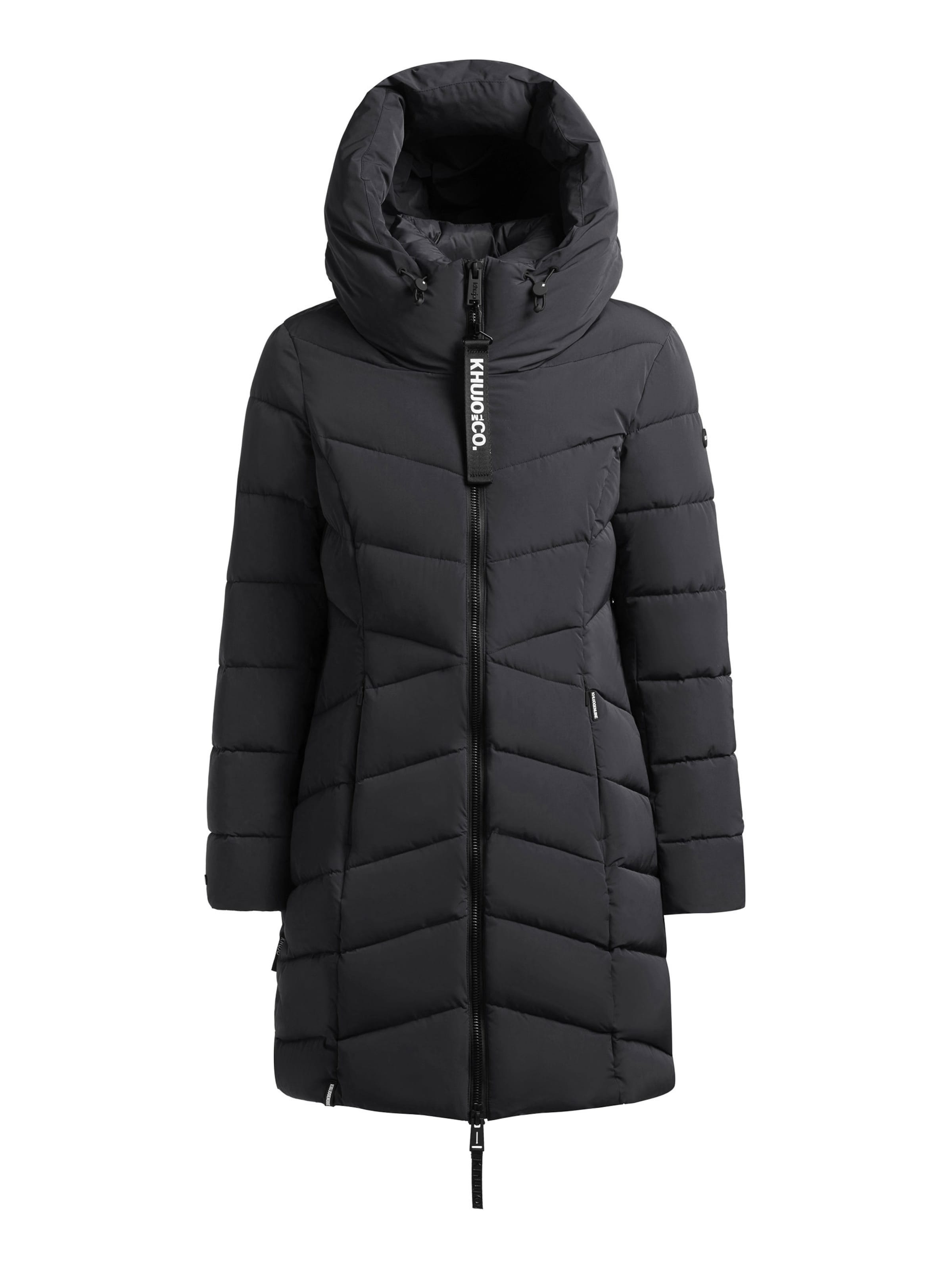 Manteau d’hiver 'Kiera' khujo en noir : devant