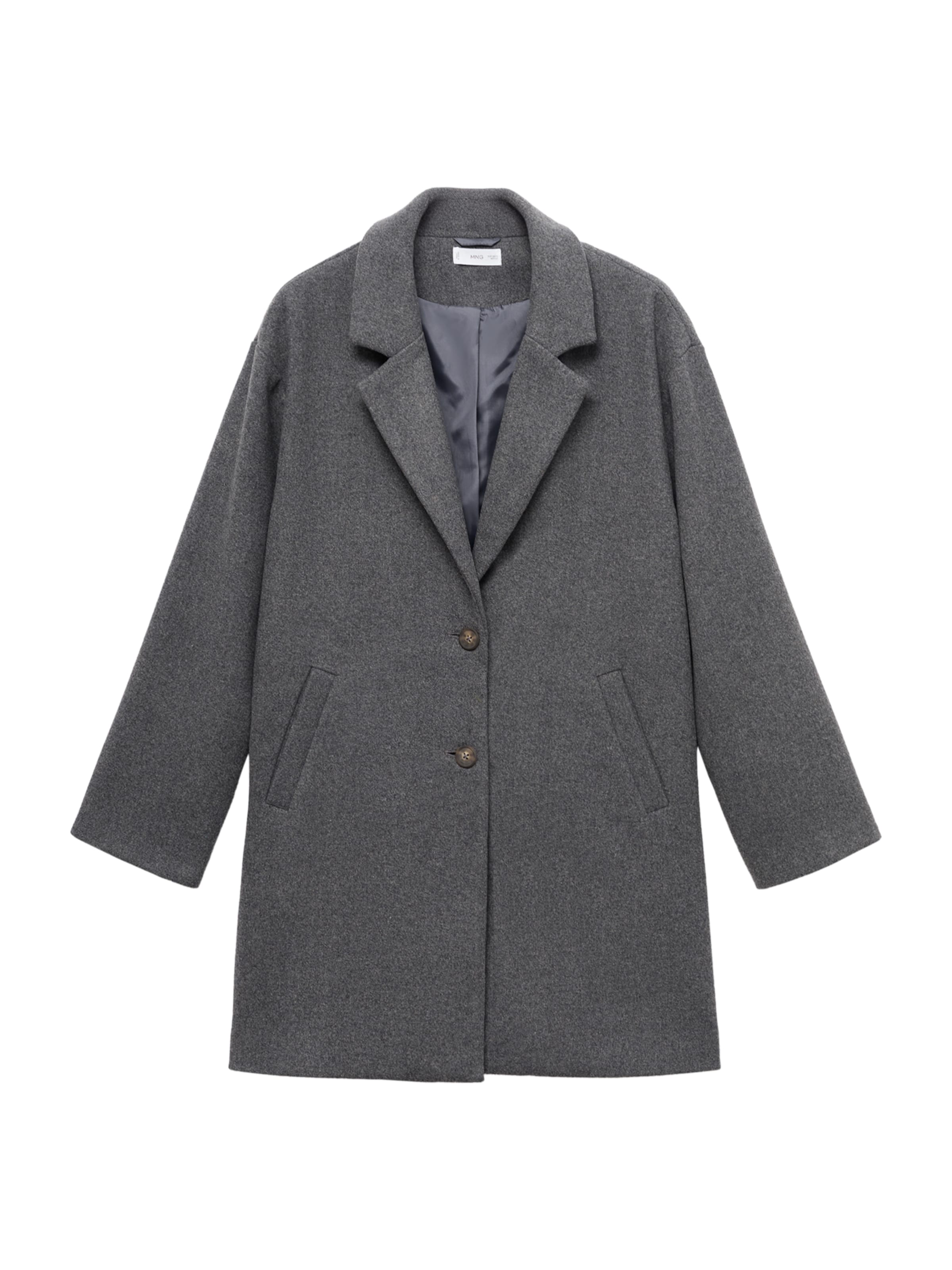 MANGO TEEN Ανοιξιάτικο και φθινοπωρινό παλτό 'Tokyog' σε γκρι: μπροστά