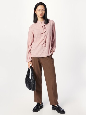 Cream Blouse 'Raya' in Roze