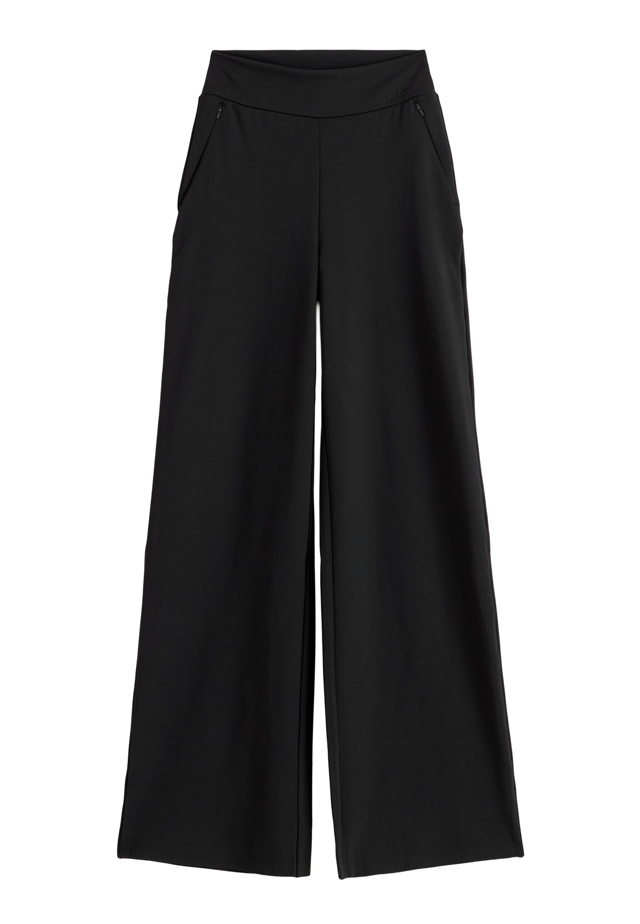 Aim'n Wide leg Sportbroek in Zwart: voorkant