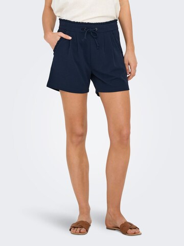JDY Regular Bandplooibroek 'JDYNew Catia' in Blauw: voorkant