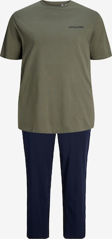 Pigiama lungo di Jack & Jones Plus in verde: frontale