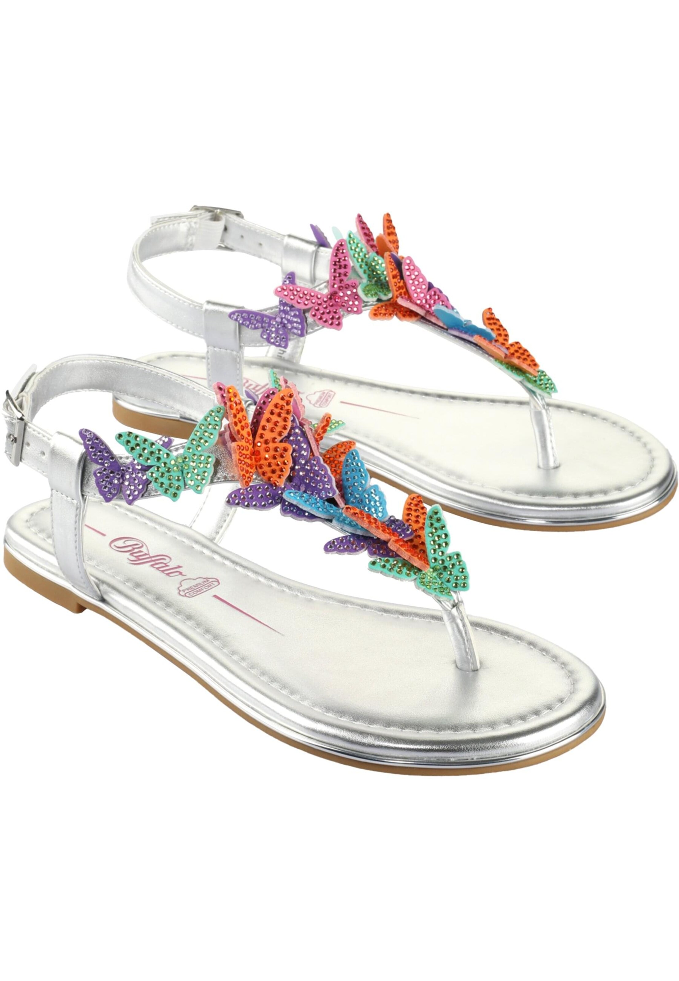 BUFFALO Žabky – stříbrná