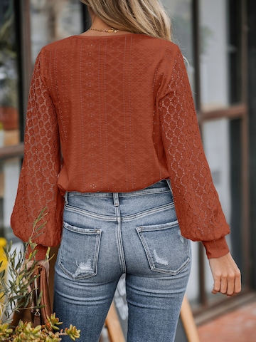 Cupshe Blouse 'Longsleeve' in Brown