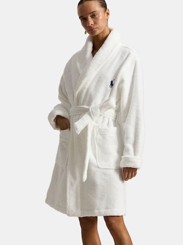 Polo Ralph Lauren Bathrobe short ' Short Bathrobe - Iconic Bear ' in White: front