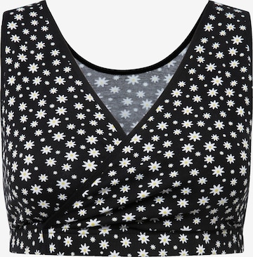 Ulla Popken T-Shirt BH in Schwarz: Vorderseite