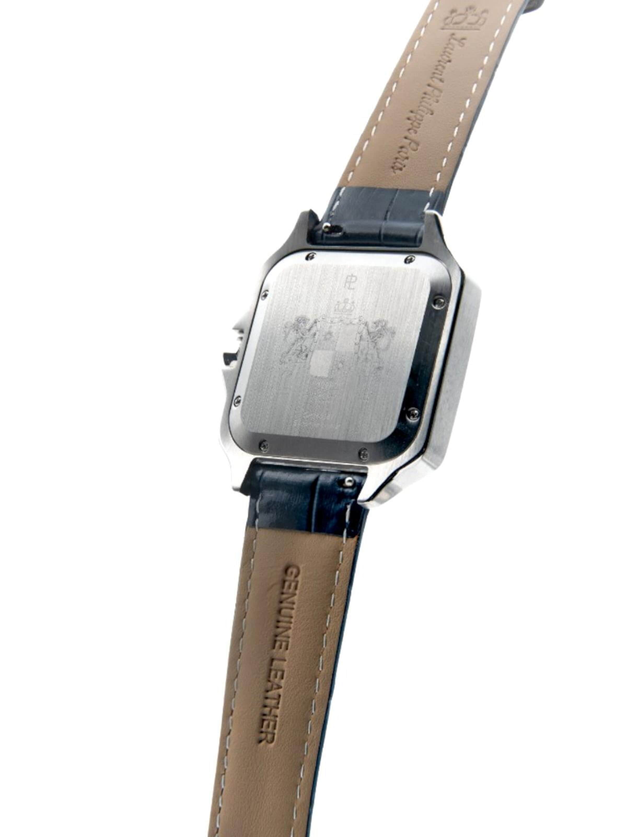 Laurent Philippe - Reloj analógico 'Conqueror Black Orlov – Bleu Déviant' en plata