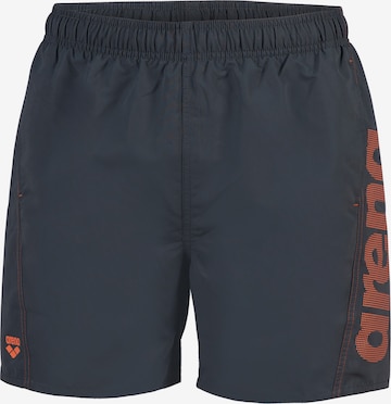 ARENA Beach Short 'LOGO BOXER' in Grau: predná strana